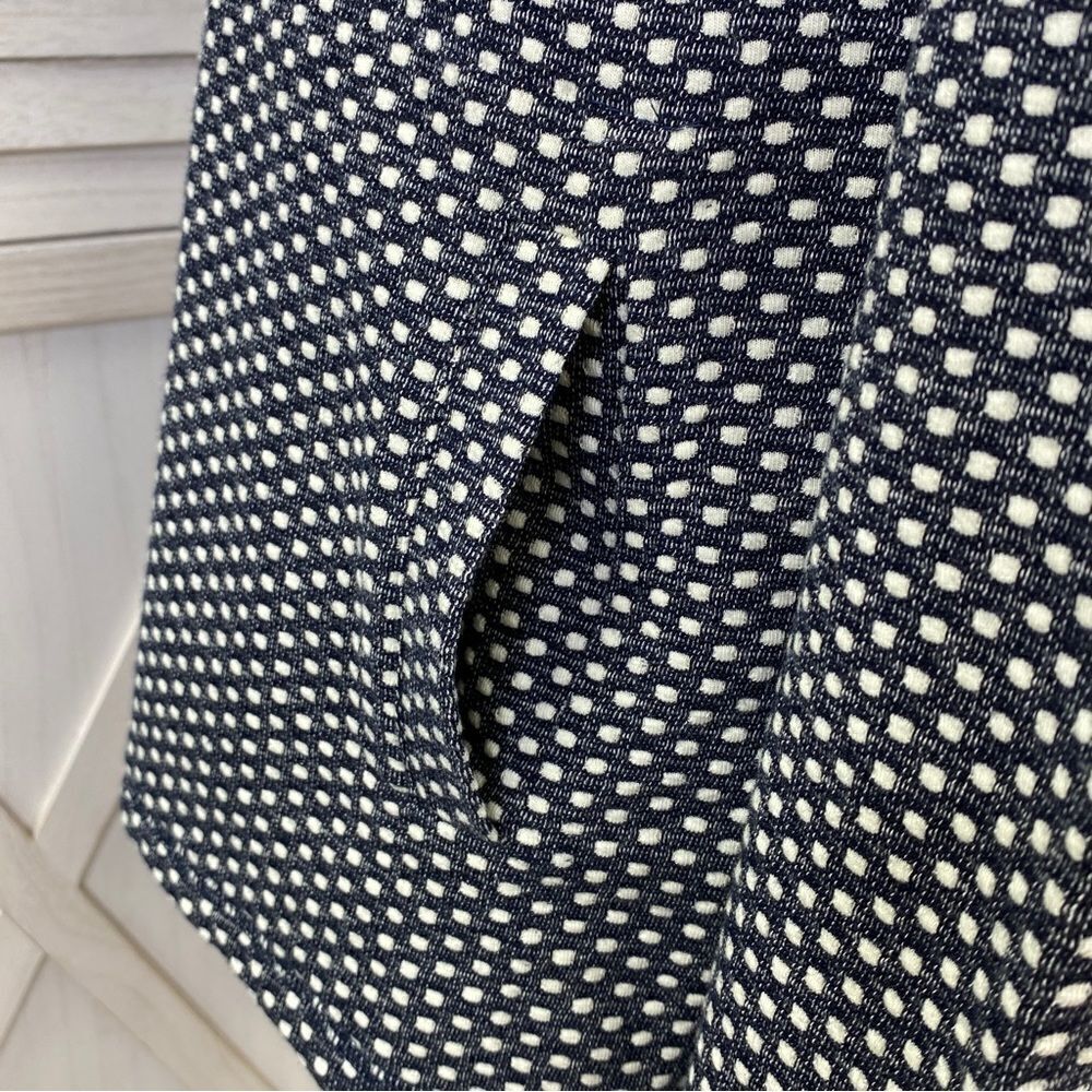 Talbots Polkadot Knit Kangaroo Pocket Pullover Top Blue White Small‎ - Picture 7 of 13